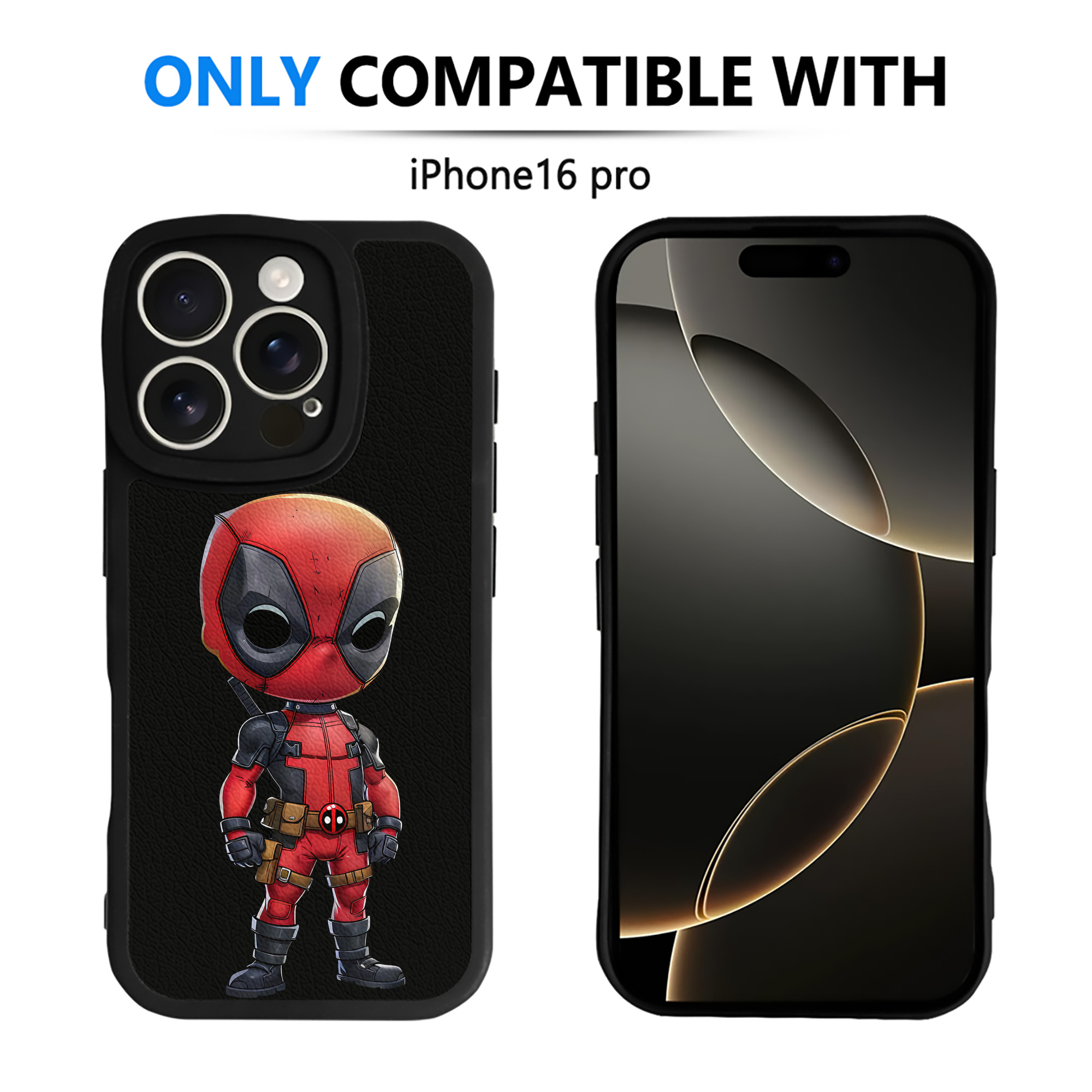 （画像用） Deadpool デッドプール 【iPhone 16シリーズ対応】シリコンスマホケース（レザー調） 材質：シリコン